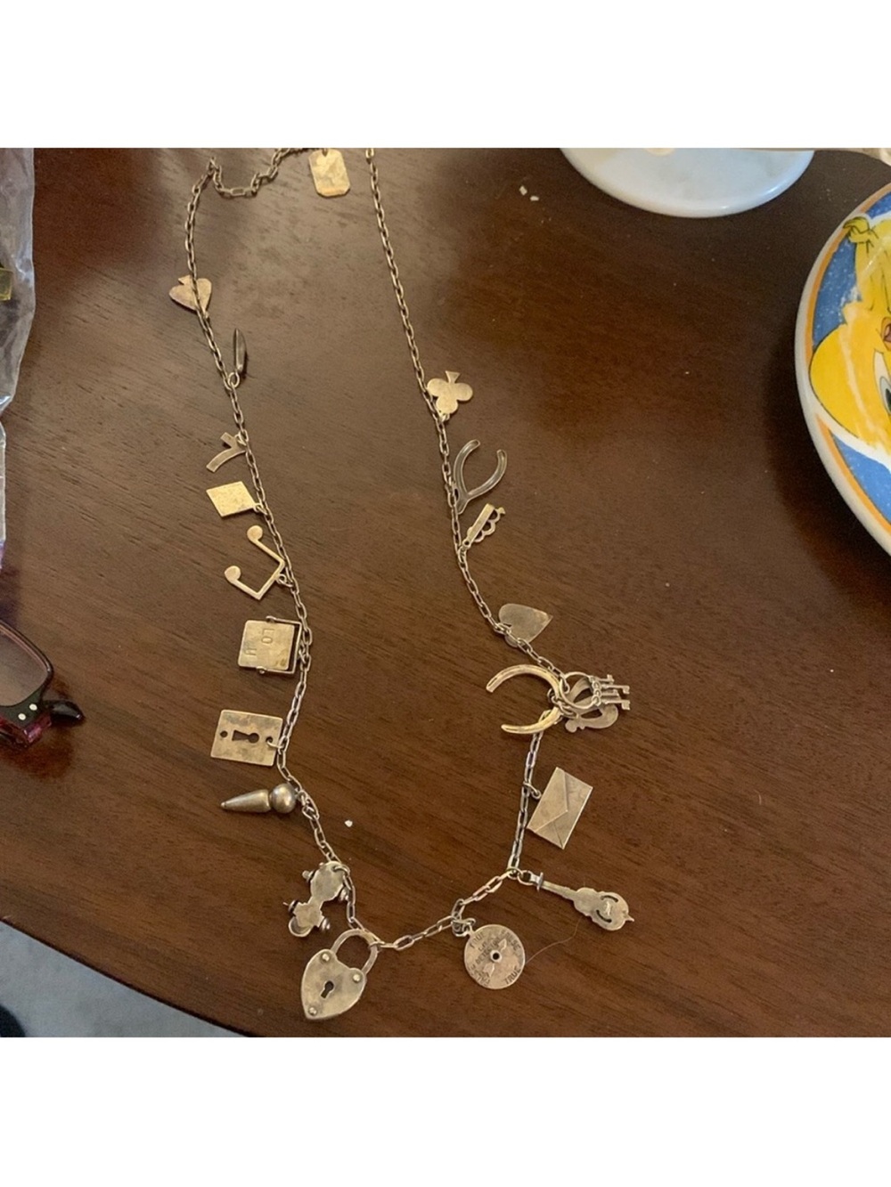 Gold-Tone Multi-Charm Pendant Necklace in brass